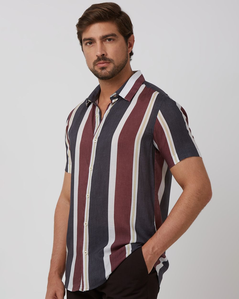 Multi Awning Stripe Slim Fit Casual Shirt