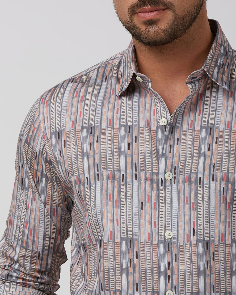 Pink Digital Print Slim Fit Casual Shirt