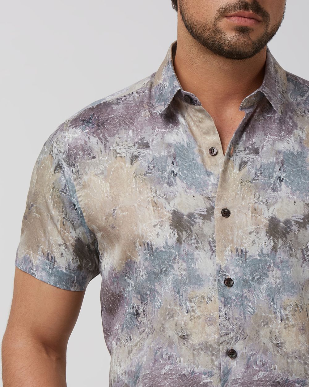 Multicolour Abstract Print Slim Fit Casual Shirt