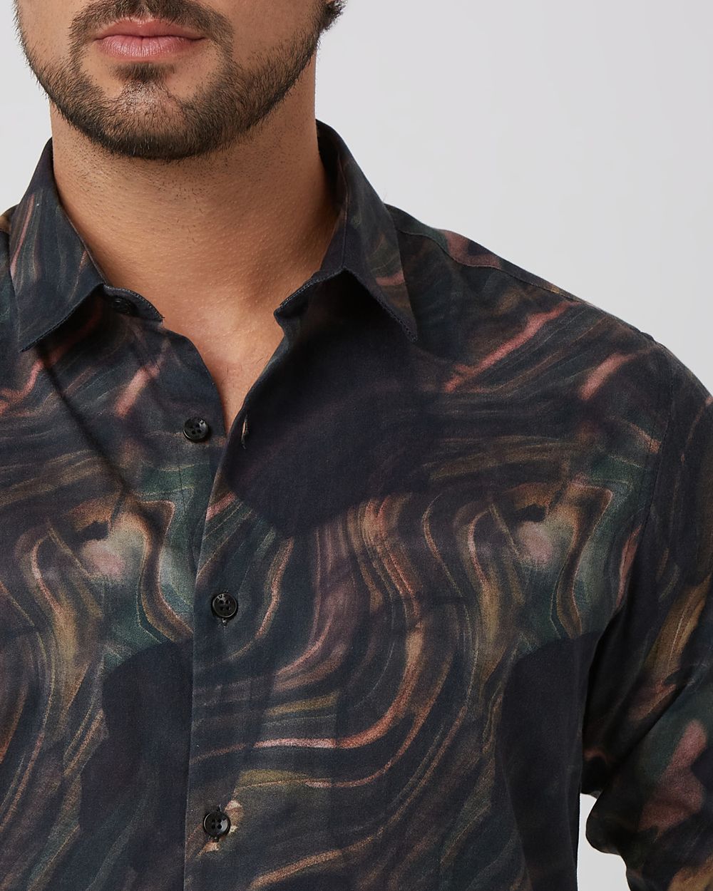 Multi Digital Print Slim Fit Casual Shirt