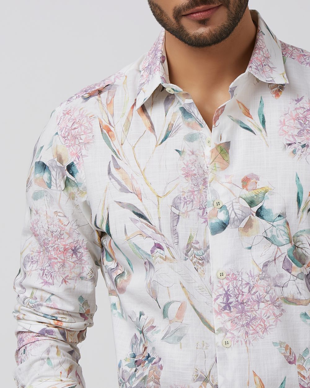 Multicolour Digital Print Slim Fit Casual Shirt