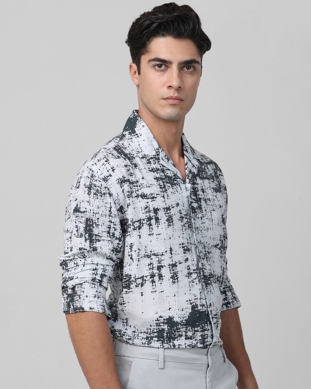 White Digital Print Casual Shirt