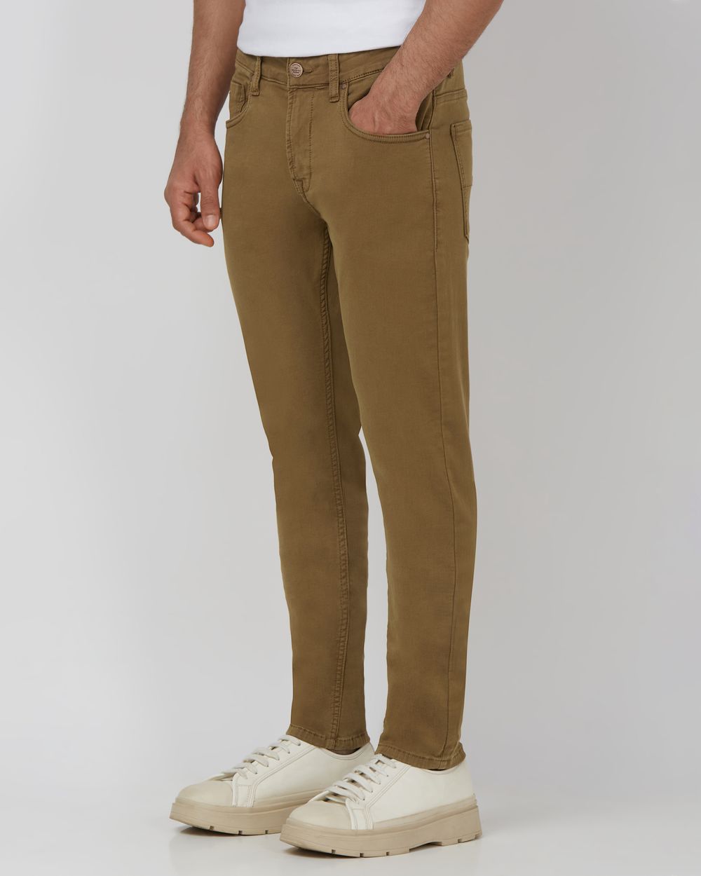 Khaki Skinny Fit Superstretch Coloured Jeans