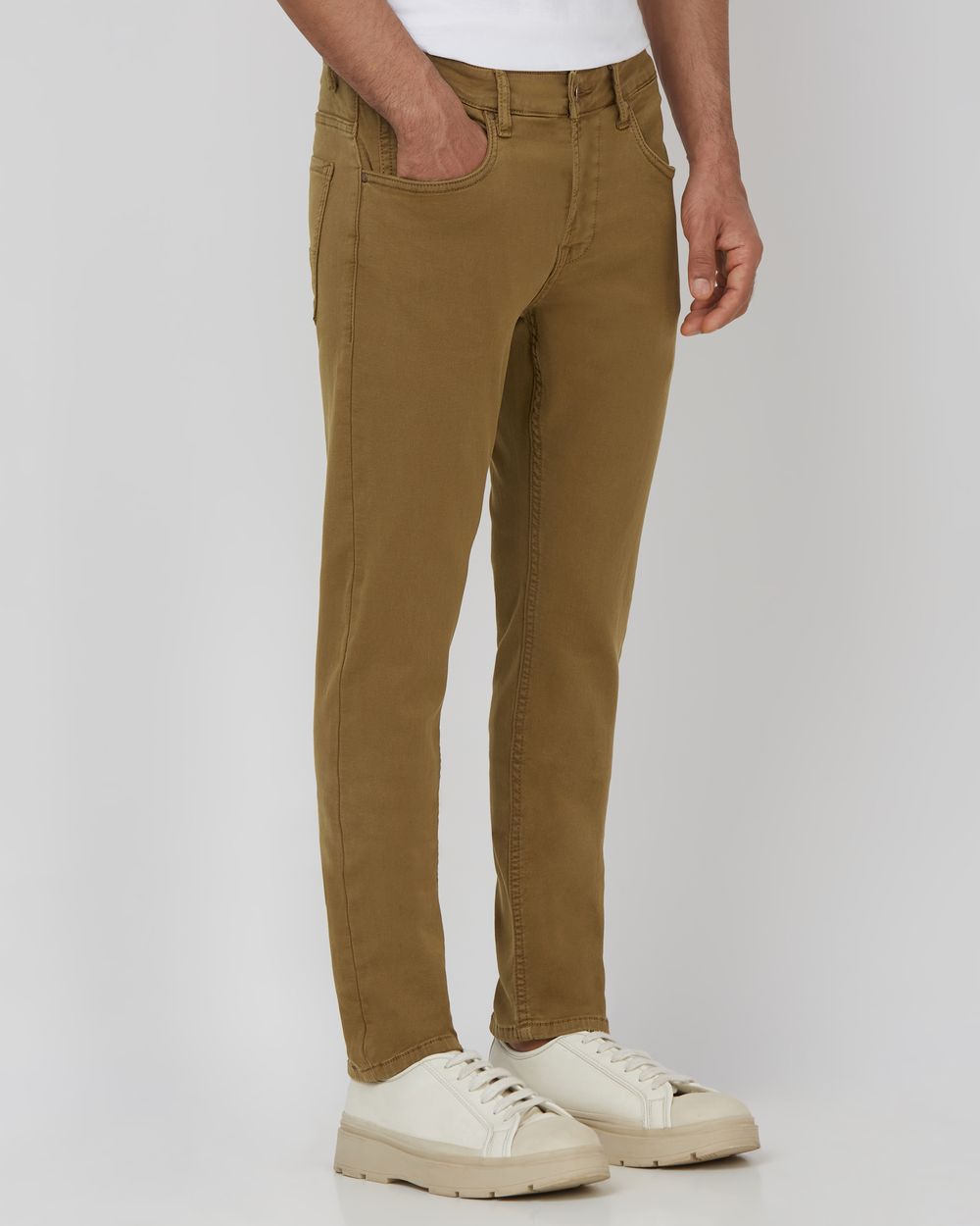 Khaki Skinny Fit Superstretch Coloured Jeans