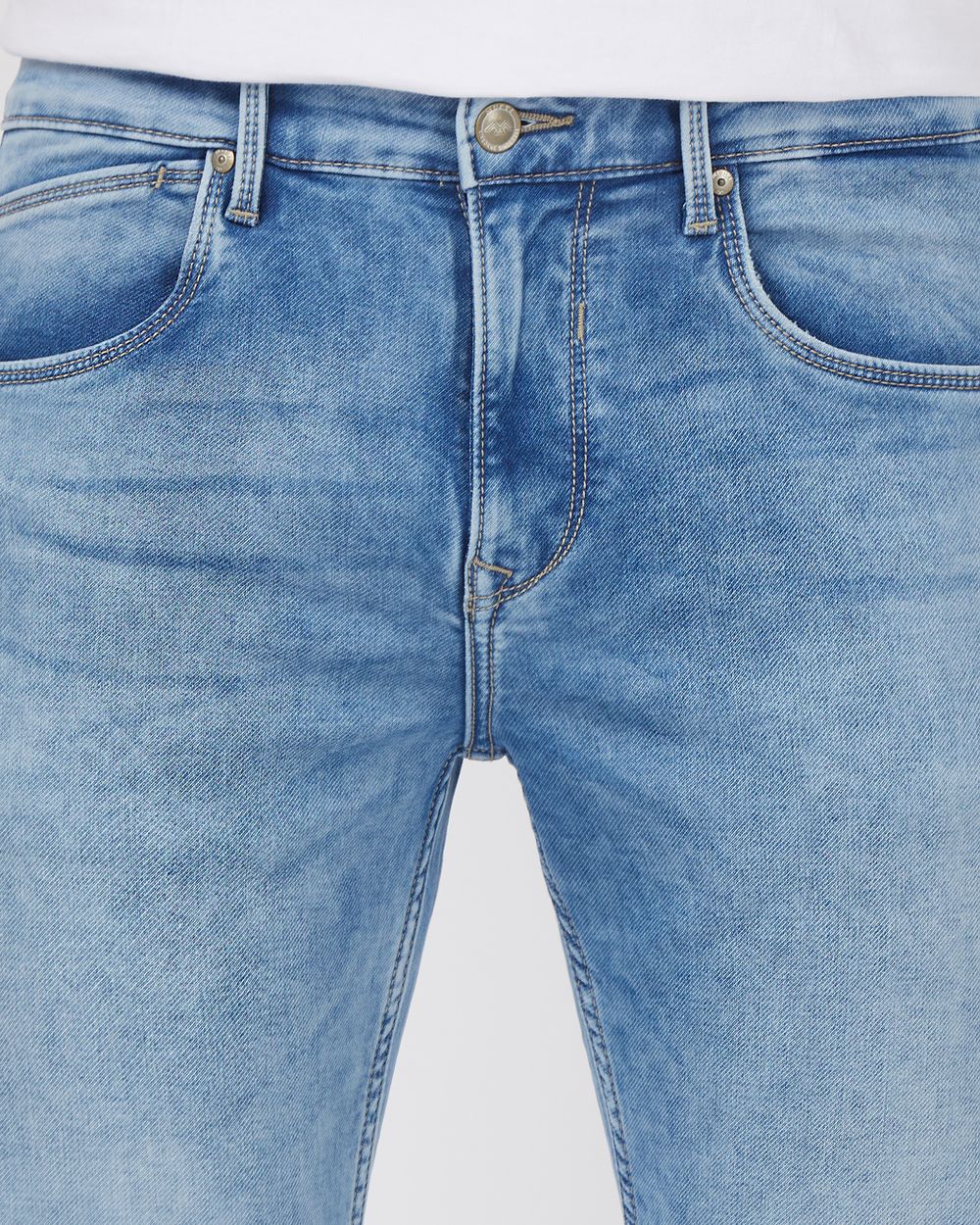 Light Blue Straight Fit Denim Deluxe Stretch Jeans