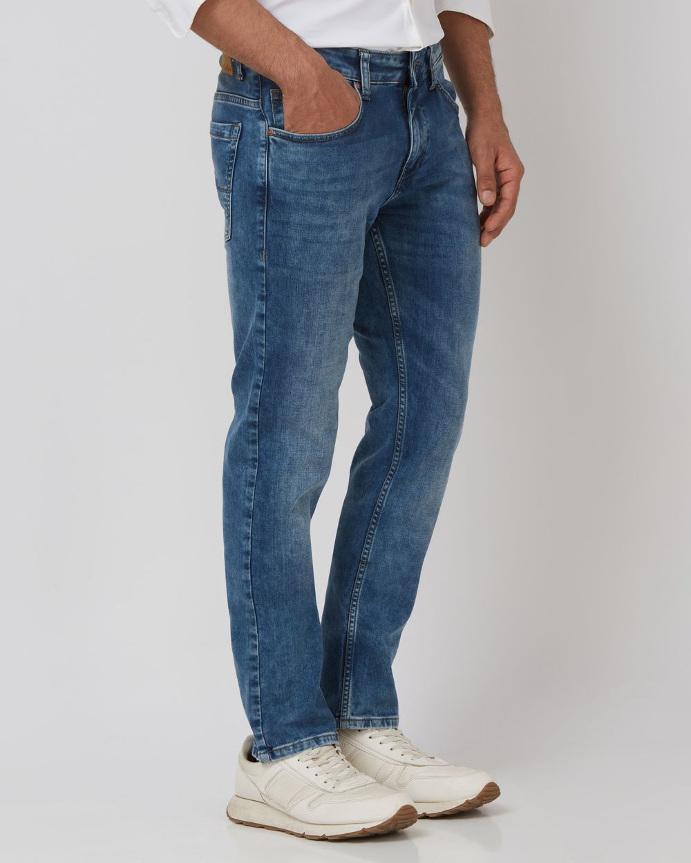 Mid Blue Super Slim Fit Denim Deluxe Stretch Jeans