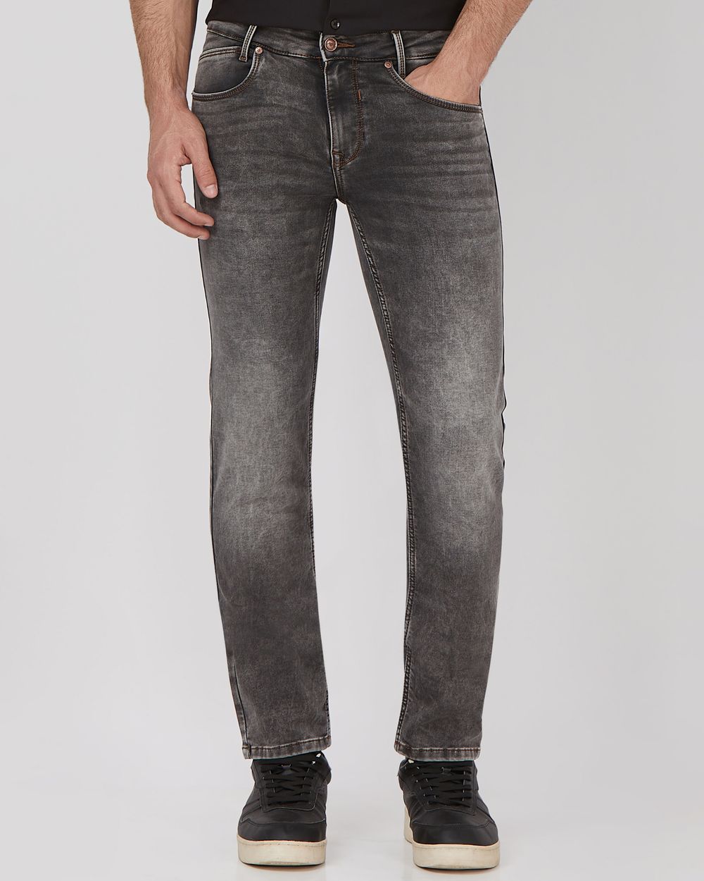 Grey Super Slim Fit Denim Deluxe Stretch Jeans