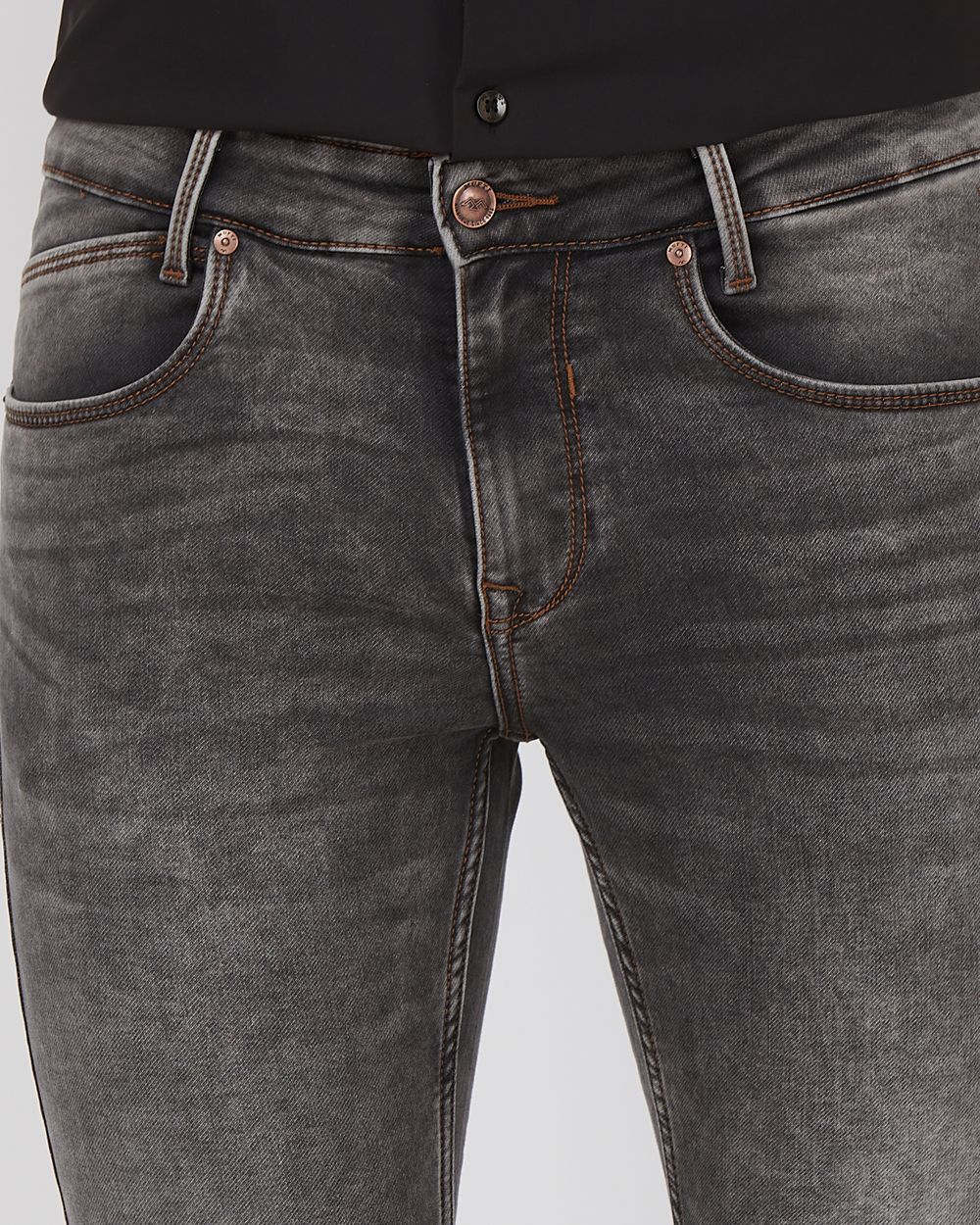 Grey Super Slim Fit Denim Deluxe Stretch Jeans