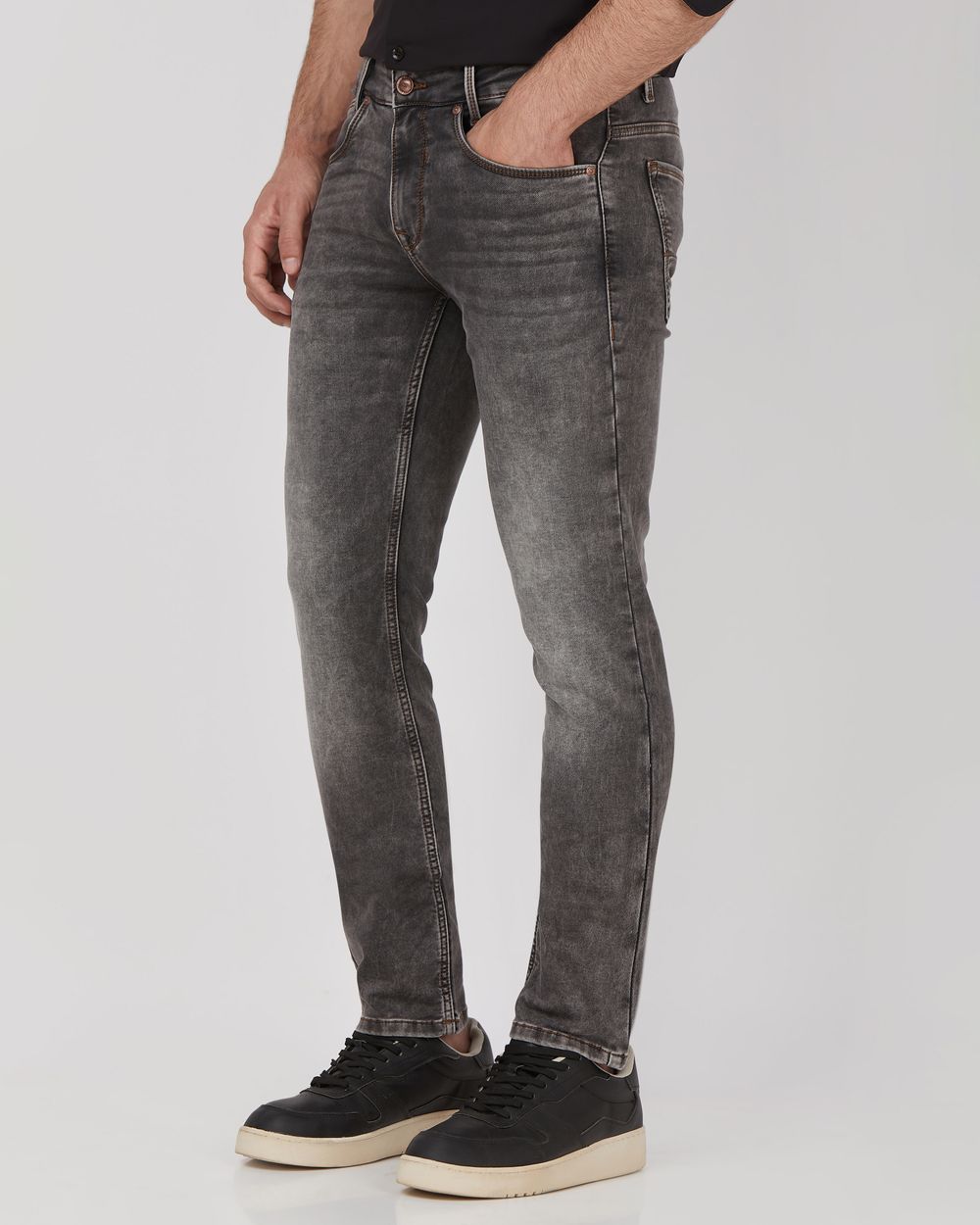 Grey Super Slim Fit Denim Deluxe Stretch Jeans