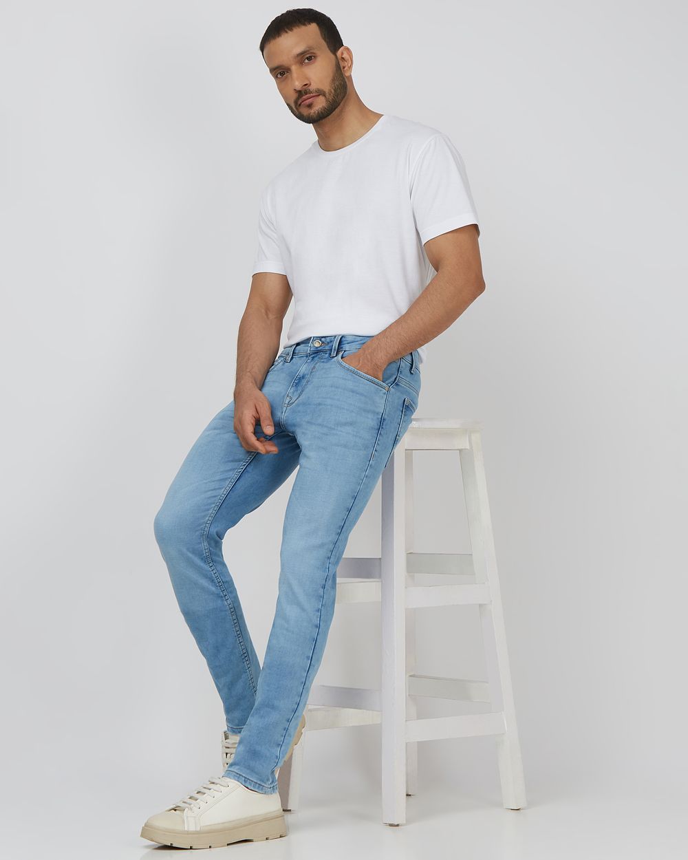 Light Blue Skinny Fit Denim Deluxe Stretch Jeans