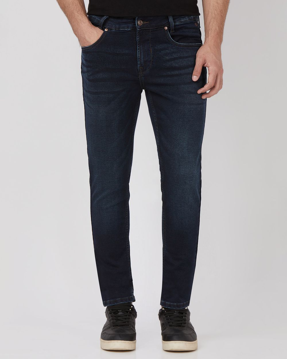 Blue Black Skinny Fit Denim Deluxe Stretch Jeans