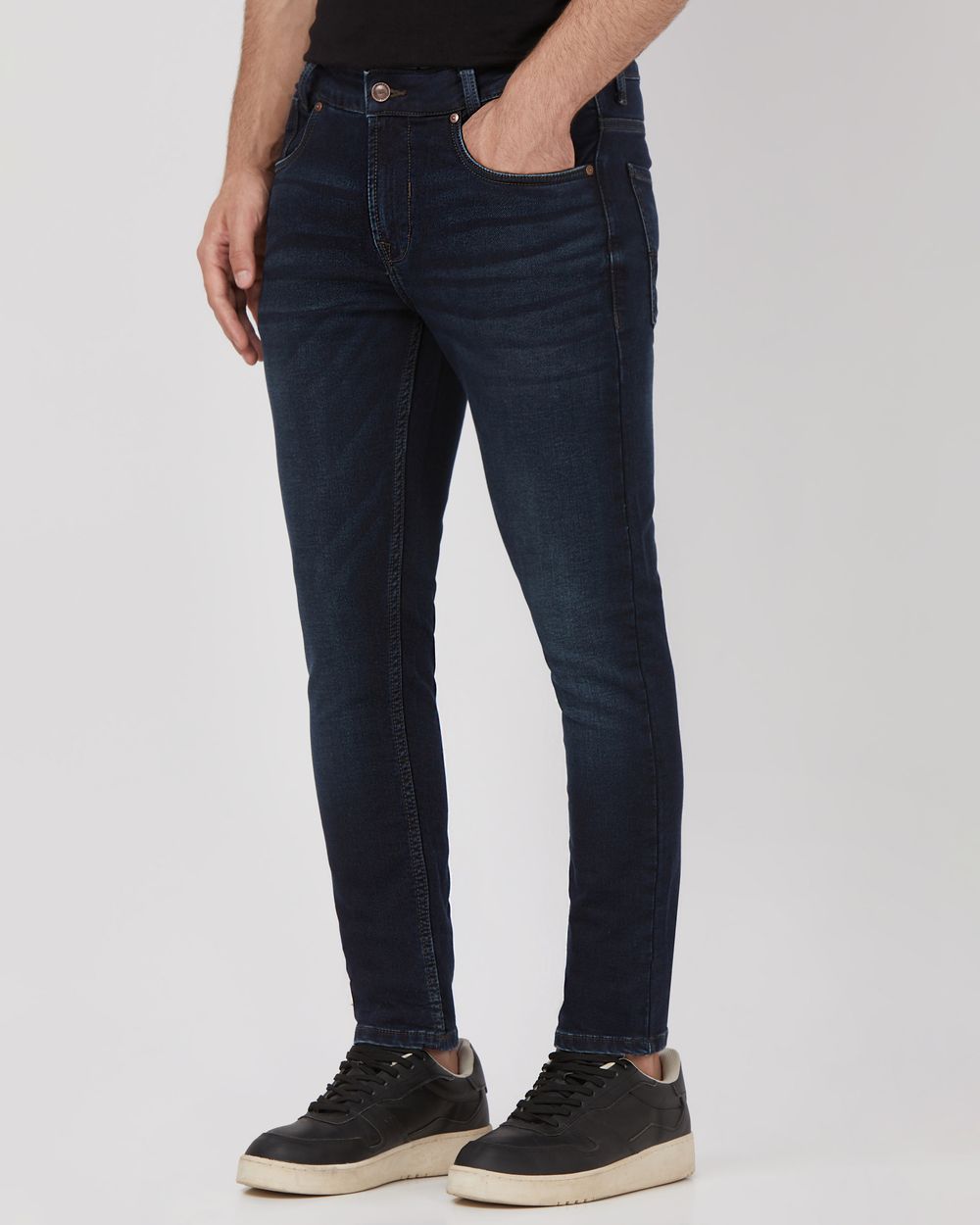 Blue Black Skinny Fit Denim Deluxe Stretch Jeans