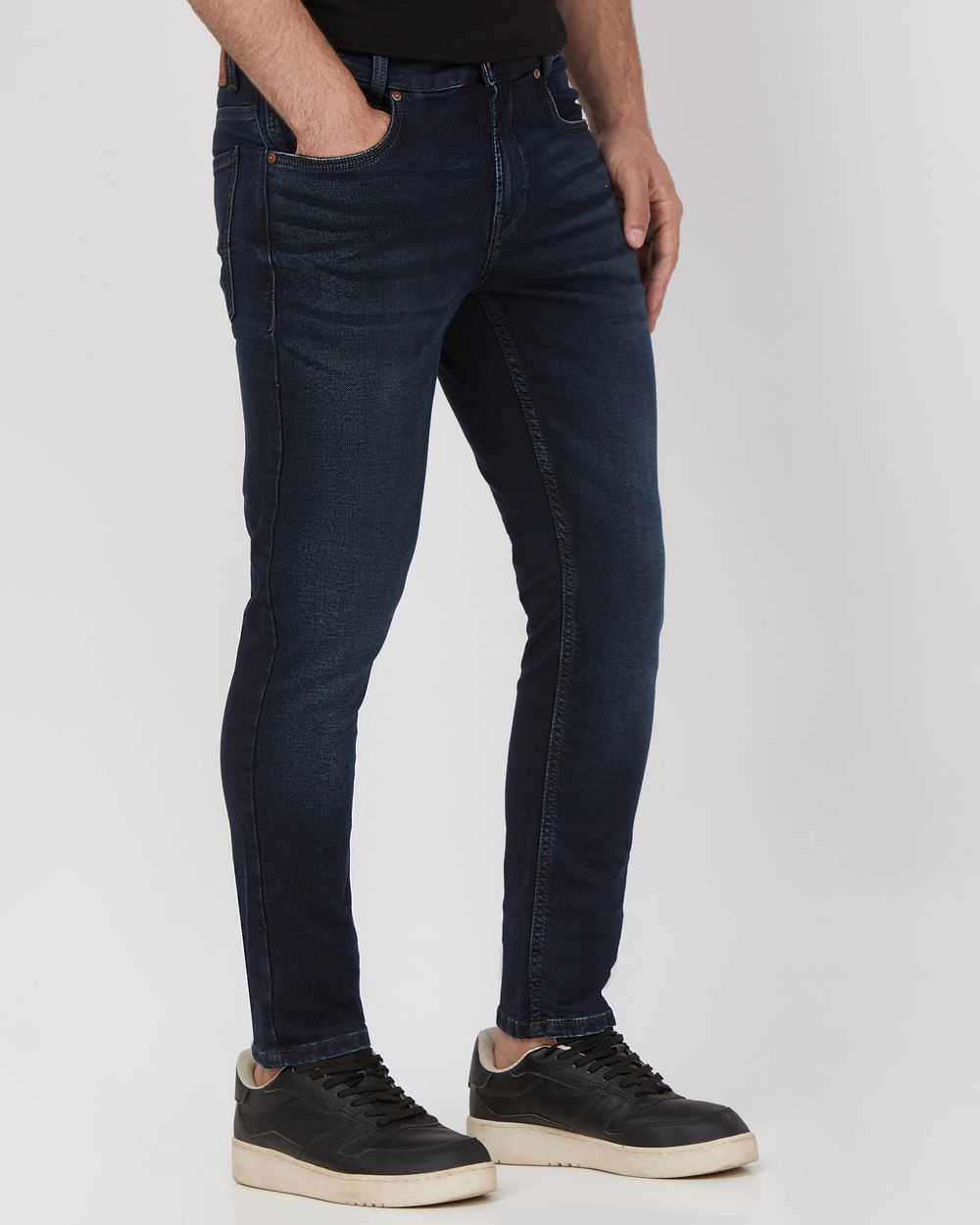 Blue Black Skinny Fit Denim Deluxe Stretch Jeans