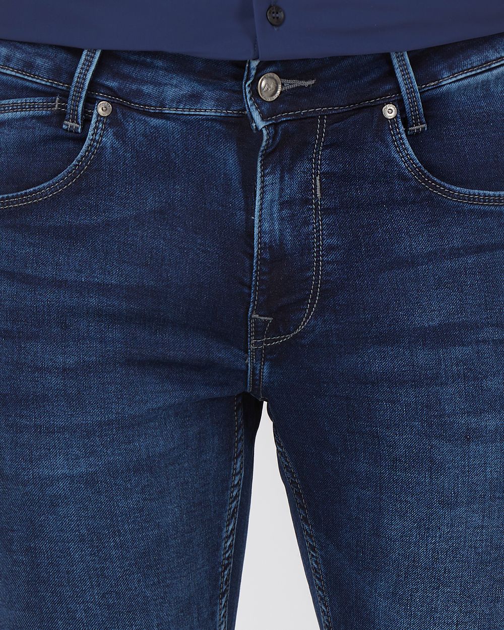Dark Indigo Blue Super Slim Fit Denim Deluxe Stretch Jeans