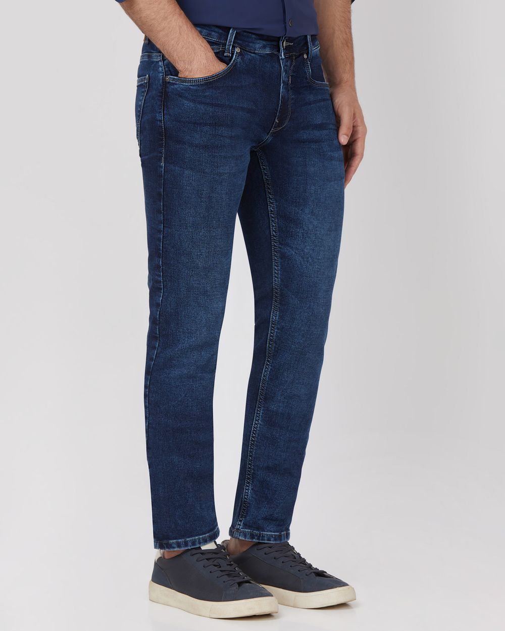 Dark Indigo Blue Super Slim Fit Denim Deluxe Stretch Jeans