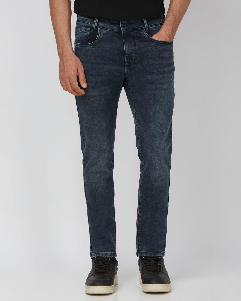 Blue Black Skinny Fit Denim Deluxe Stretch Jeans
