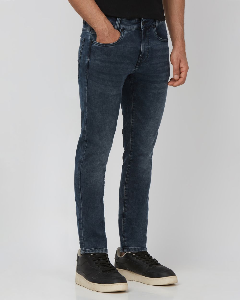 Blue Black Skinny Fit Denim Deluxe Stretch Jeans