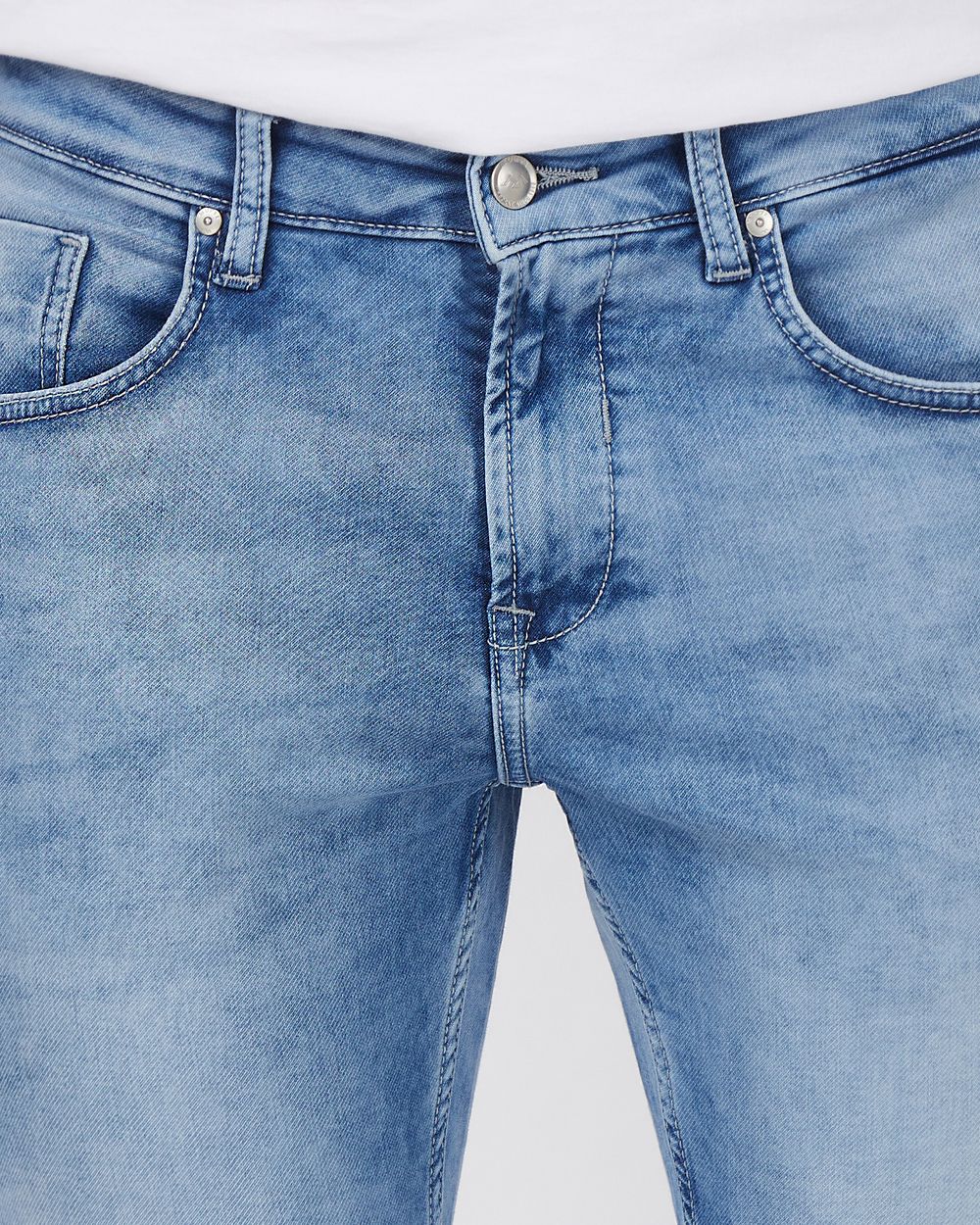 Light Blue Ankle Length Denim Deluxe Stretch Jeans