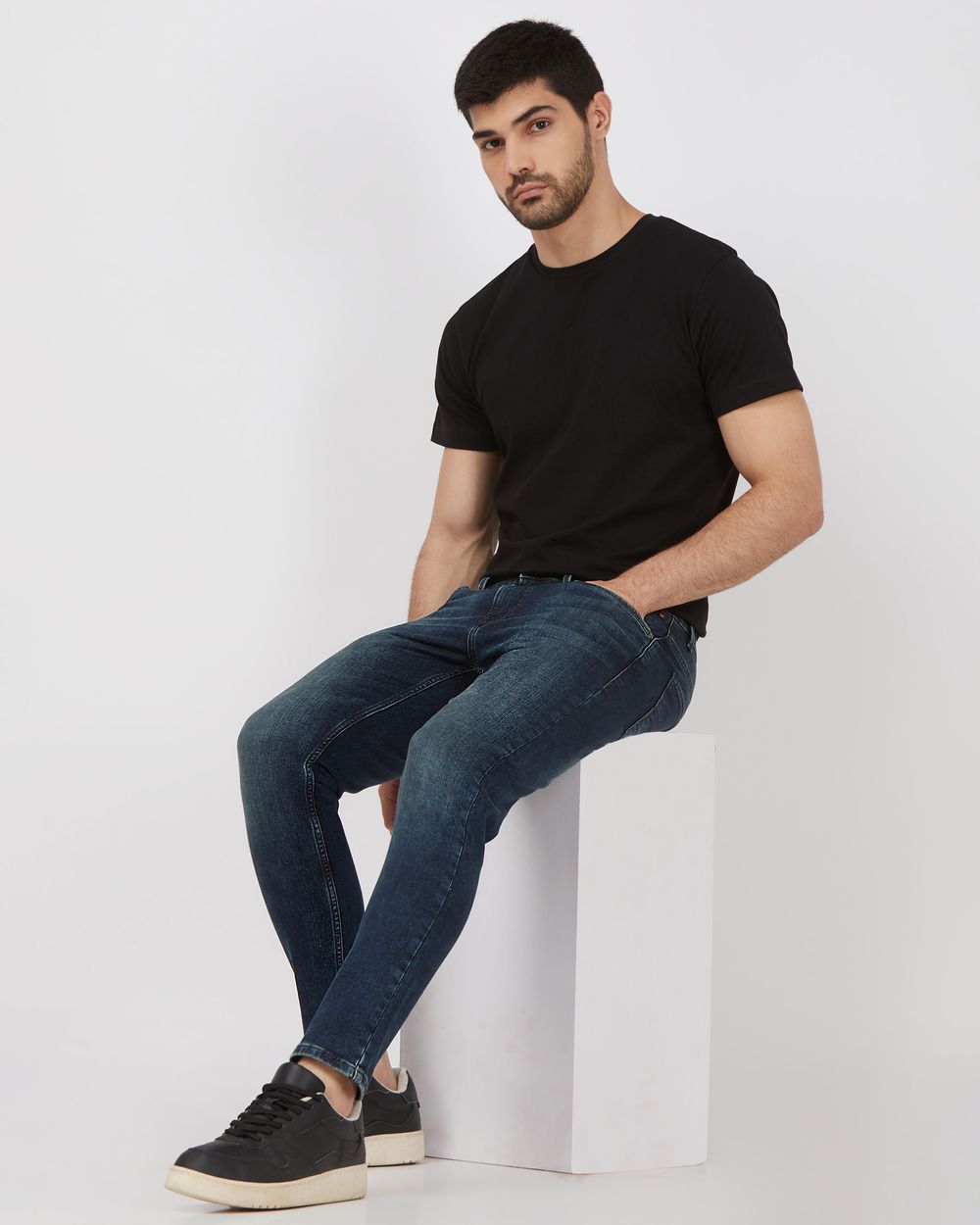 Tinted Ankle Length Denim Deluxe Stretch Jeans
