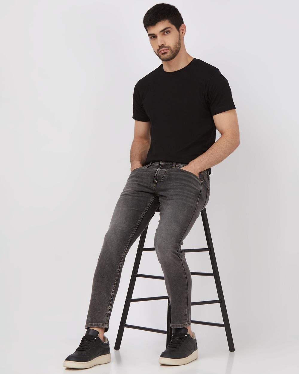 Black Ankle Length Denim Deluxe Stretch Jeans