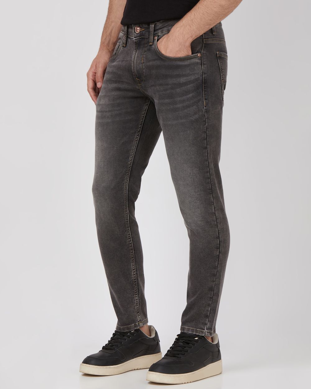 Black Ankle Length Denim Deluxe Stretch Jeans