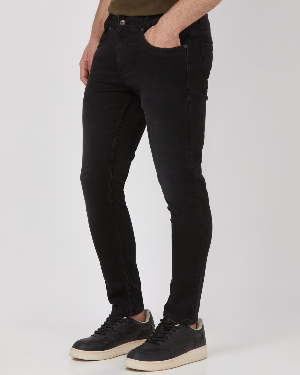 Black Ankle Length Denim Deluxe Stretch Jeans