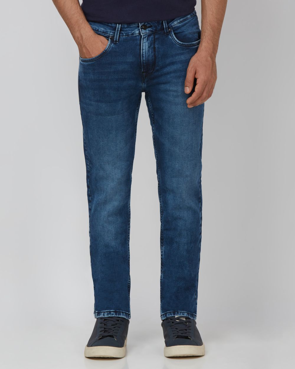 Dark Indigo Blue Super Slim Fit Denim Deluxe Stretch Jeans