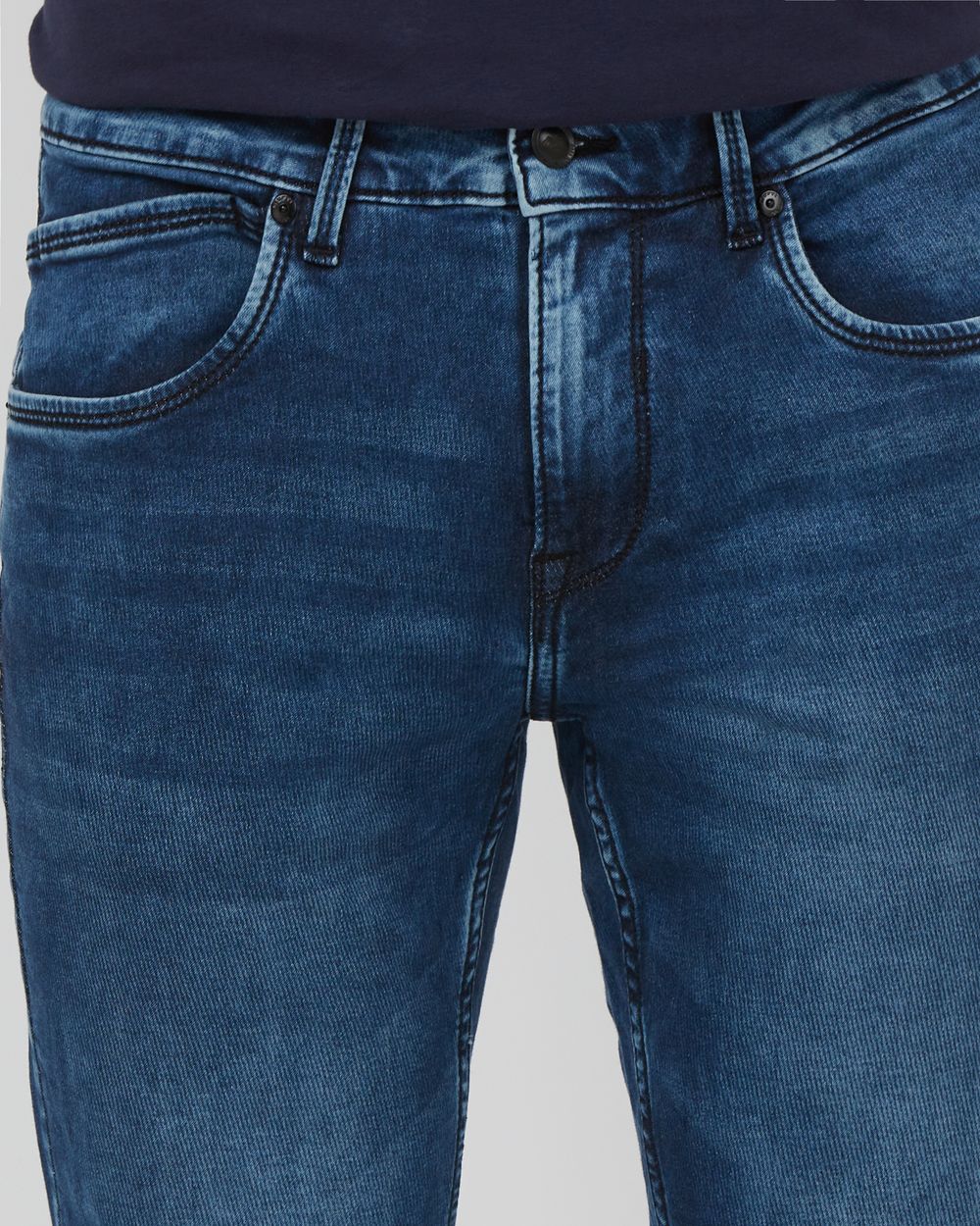 Dark Indigo Blue Super Slim Fit Denim Deluxe Stretch Jeans