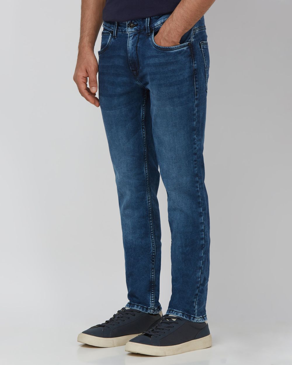 Dark Indigo Blue Super Slim Fit Denim Deluxe Stretch Jeans