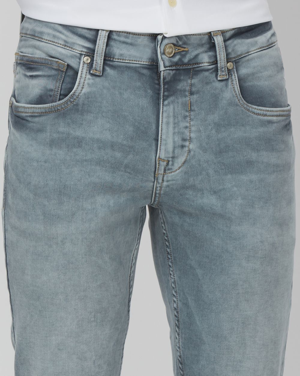 Light Grey Super Slim Fit Denim Deluxe Stretch Jeans