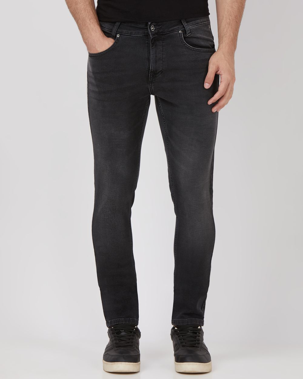 Charcoal Skinny Fit Denim Deluxe Stretch Jeans