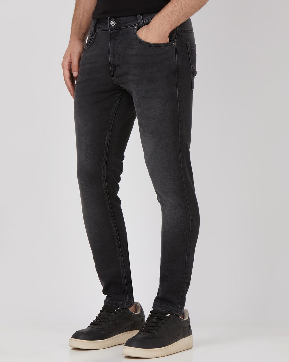 Charcoal Skinny Fit Denim Deluxe Stretch Jeans