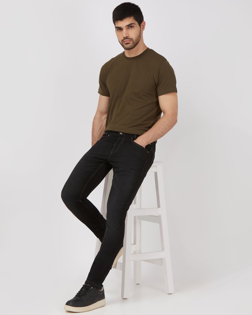 Black Skinny Fit Denim Deluxe Stretch Jeans