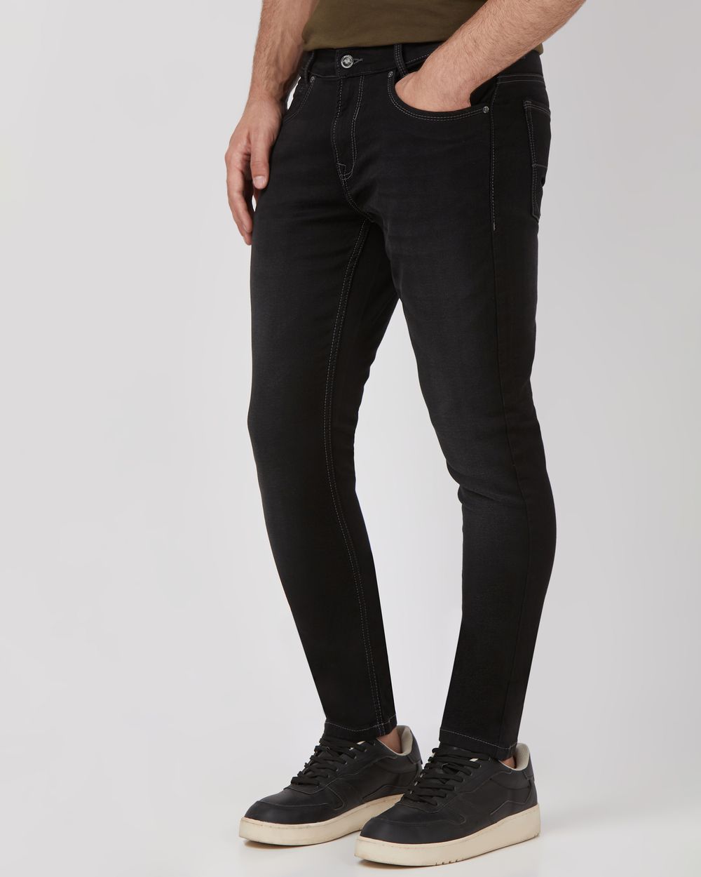 Black Skinny Fit Denim Deluxe Stretch Jeans