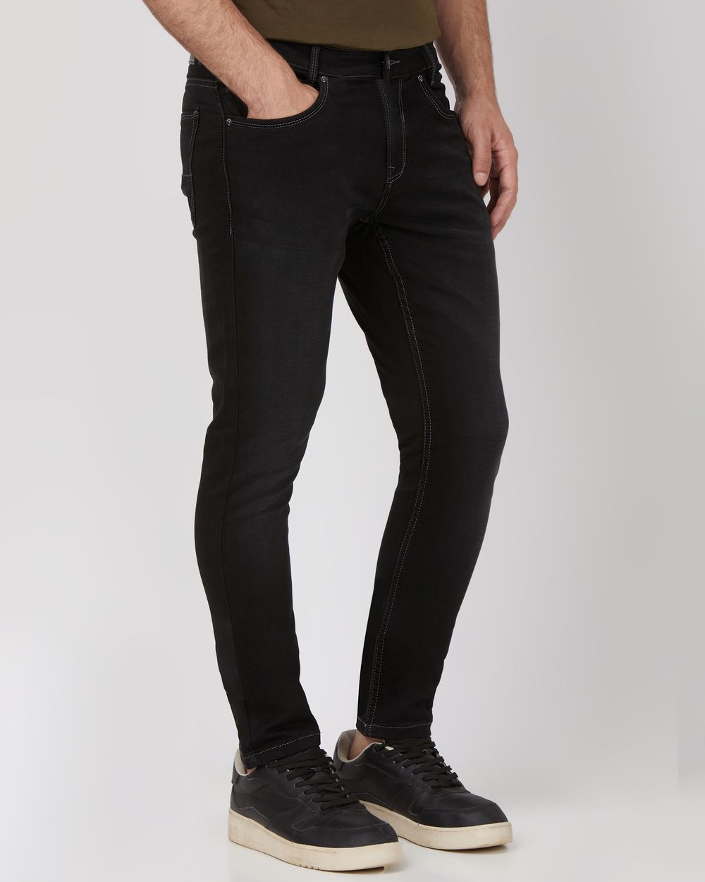 Black Skinny Fit Denim Deluxe Stretch Jeans