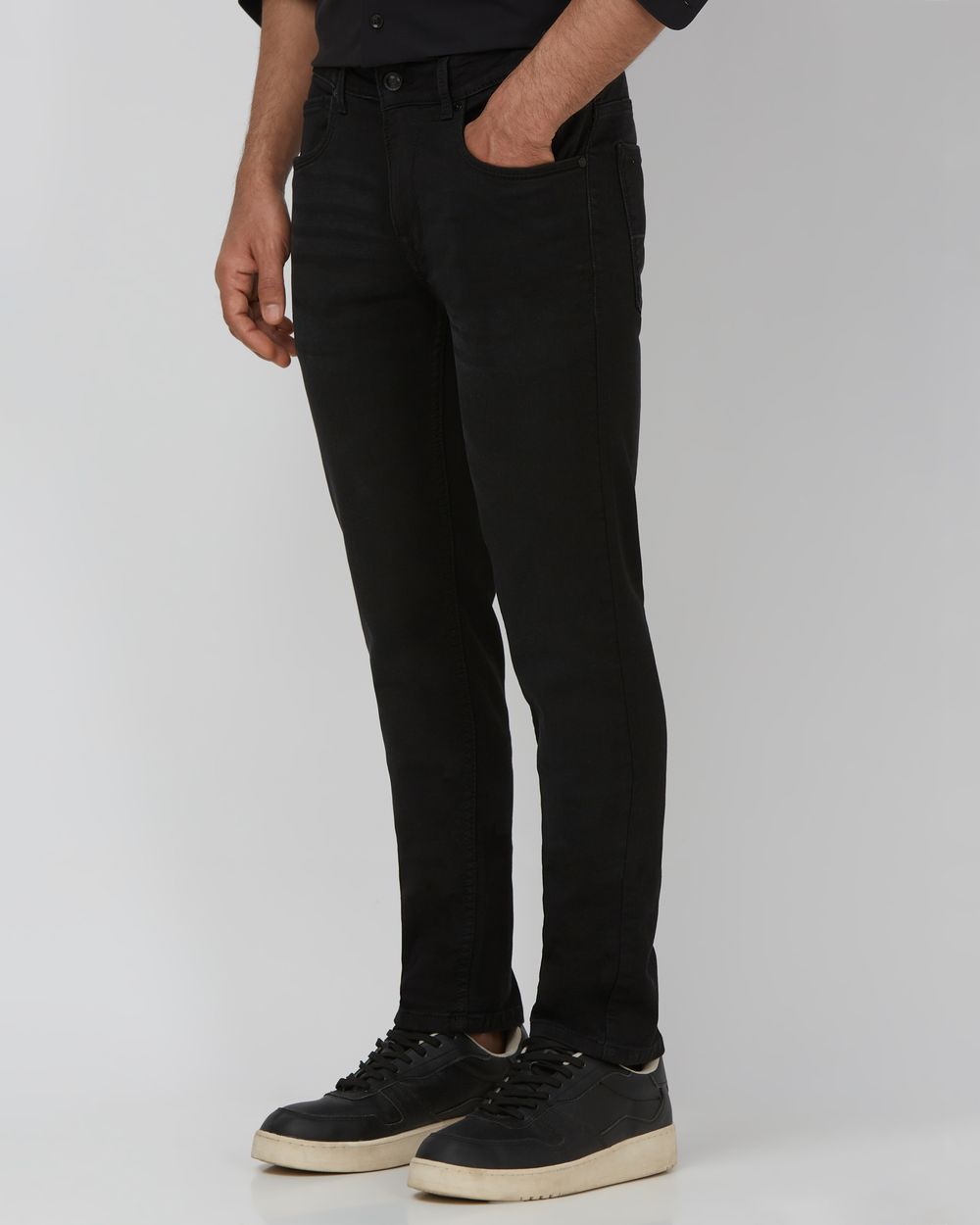 Black Super Slim Fit Denim Deluxe Stretch Jeans