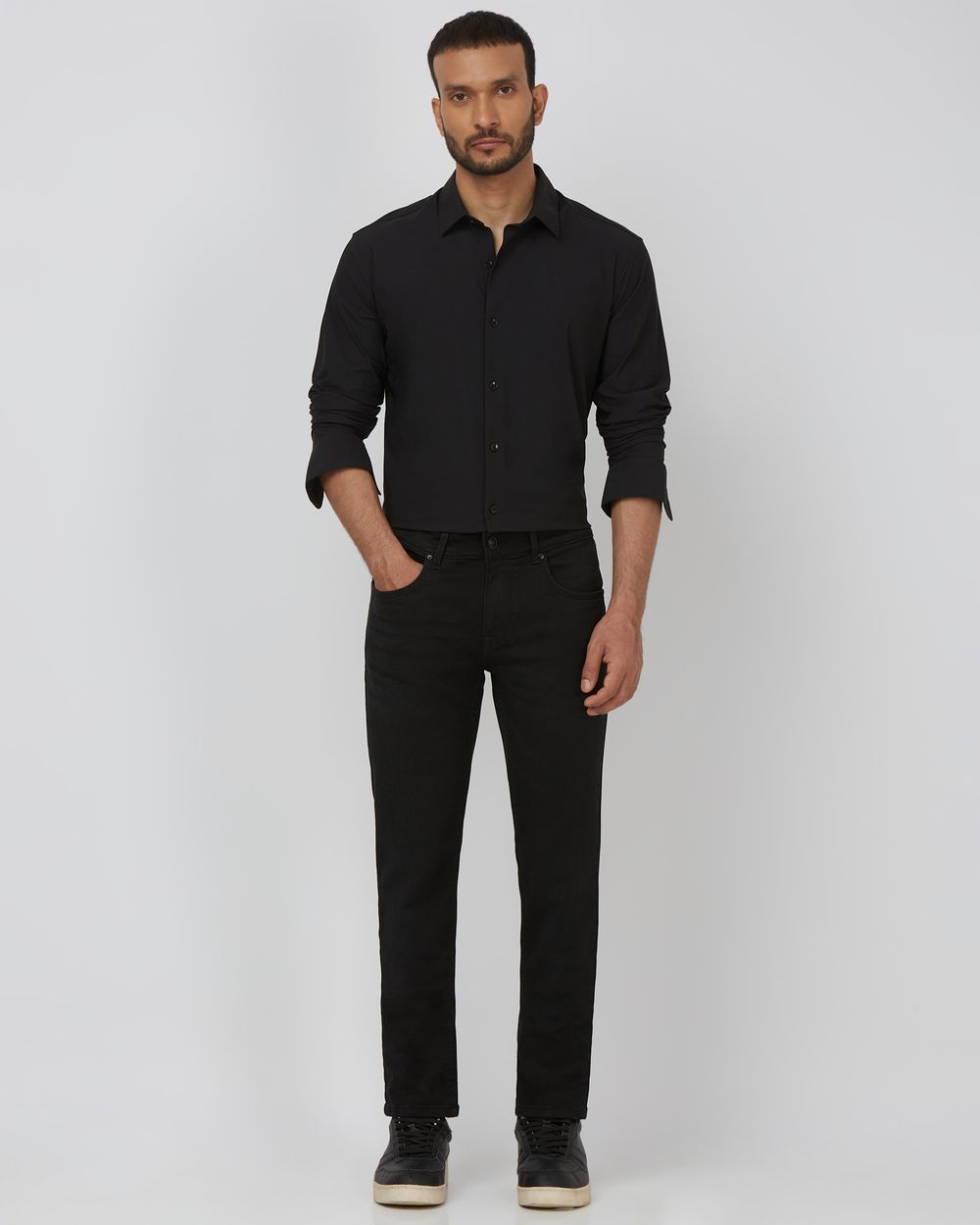 Buy Black Super Slim Fit Denim Deluxe Stretch Jeans Online at Muftijeans