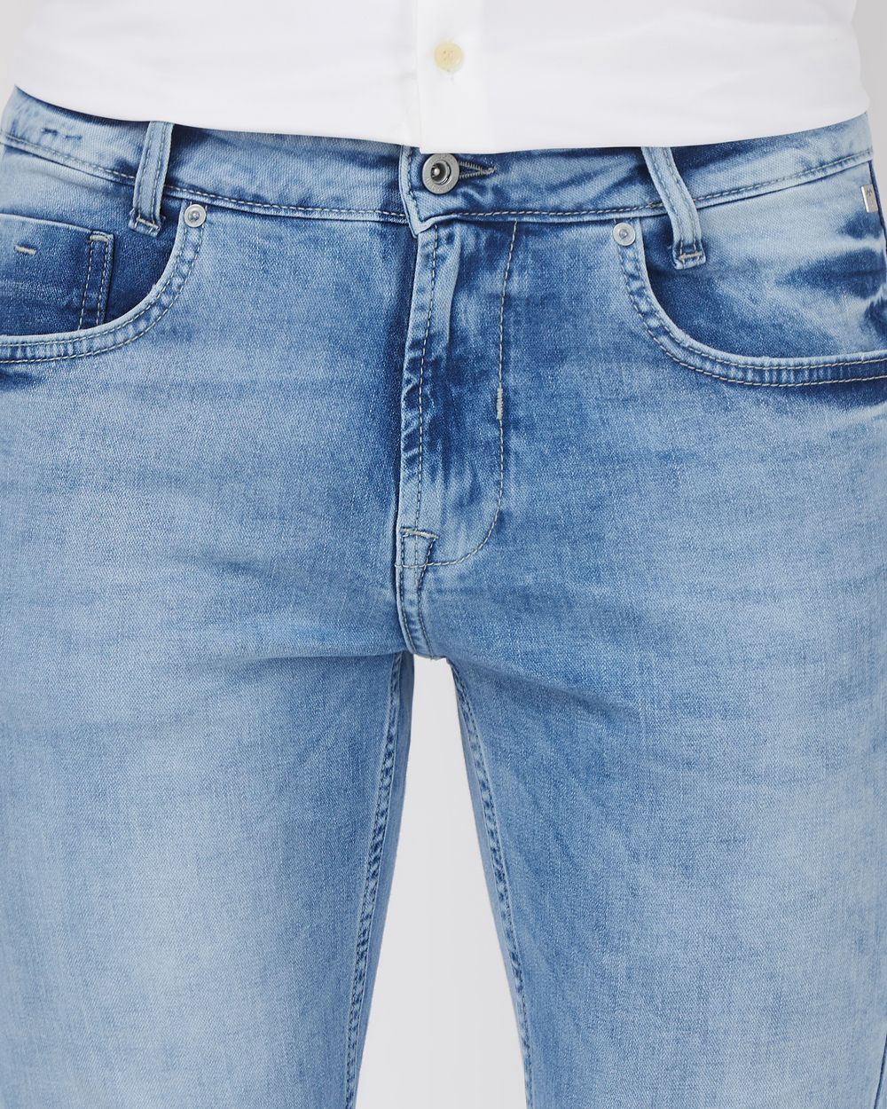 Mid Blue Super Slim Fit Originals Stretch Jeans