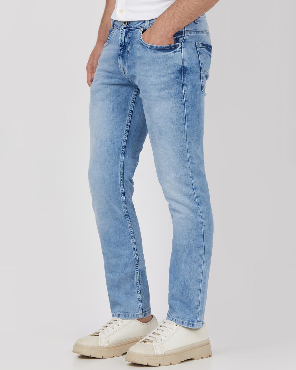 Mid Blue Super Slim Fit Originals Stretch Jeans