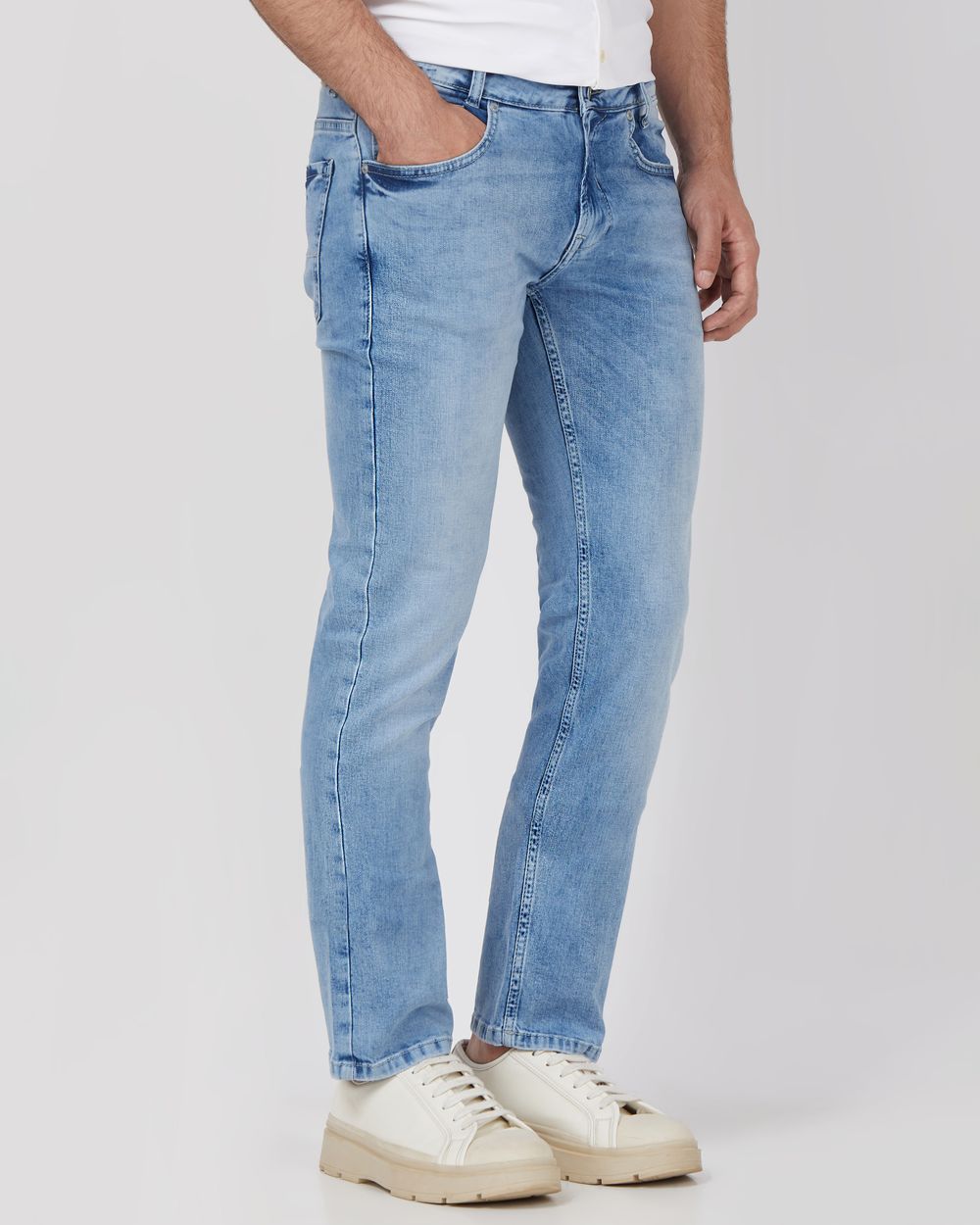 Mid Blue Super Slim Fit Originals Stretch Jeans
