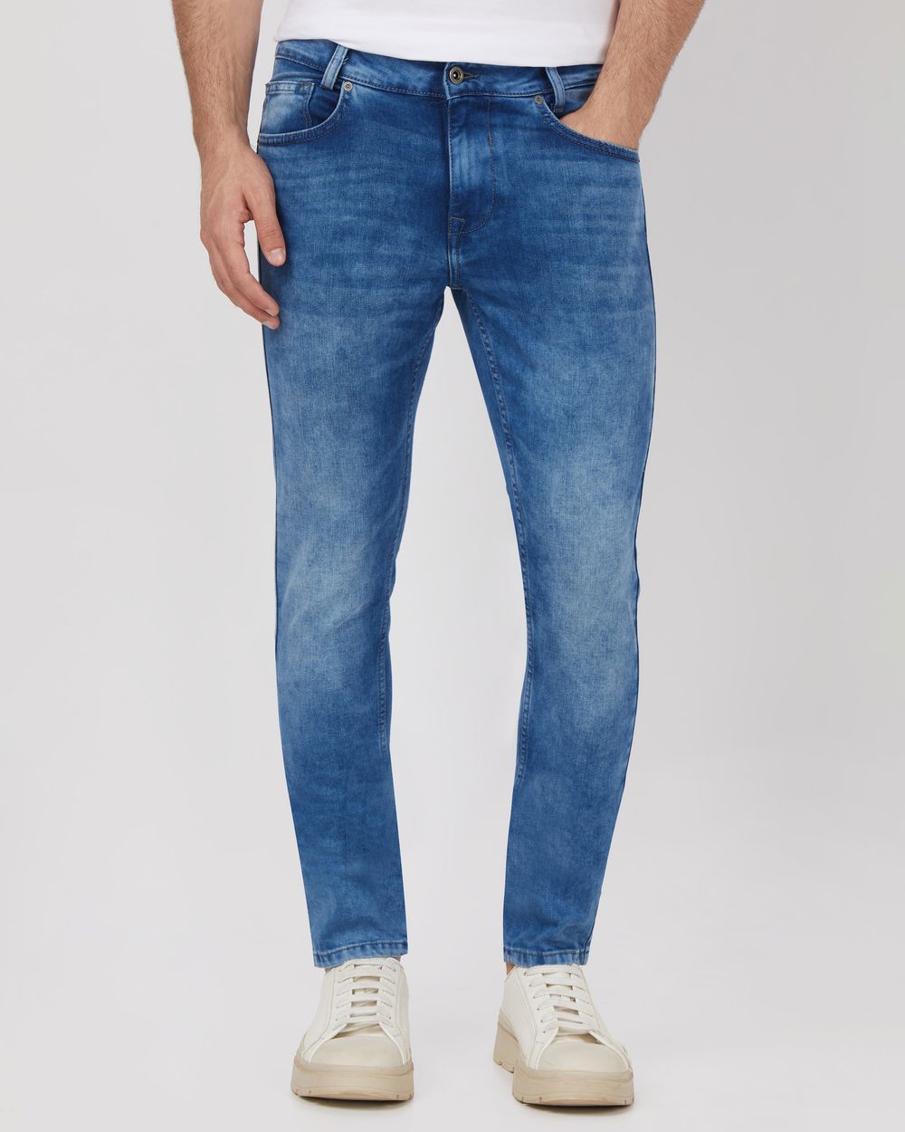 Mid Blue Skinny Fit Originals Stretch Jeans