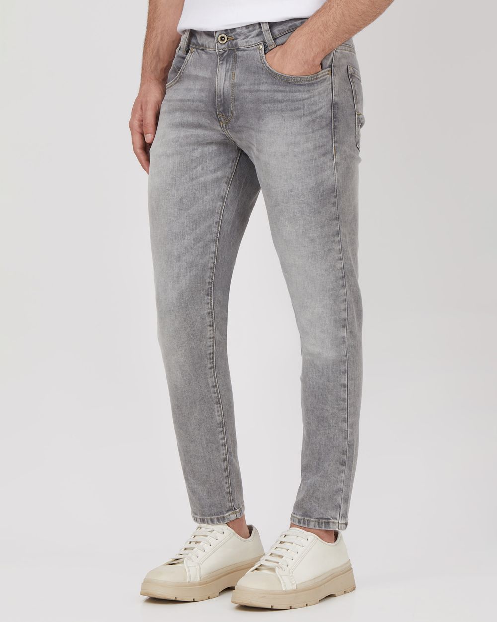 Grey Ankle Length Originals Stretch Jeans
