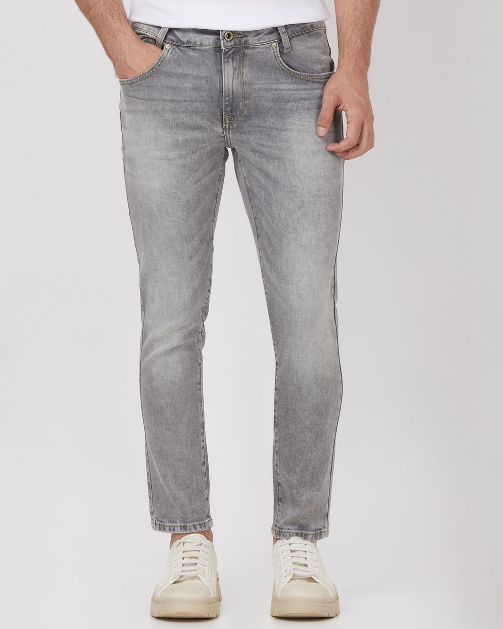 Grey Ankle Length Originals Stretch Jeans