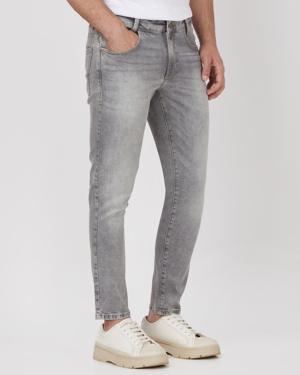 Grey Ankle Length Originals Stretch Jeans