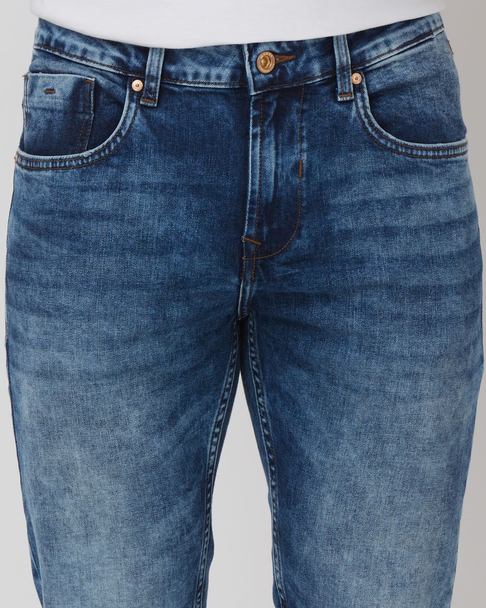 Mid Blue Ankle Length Originals Stretch Jeans