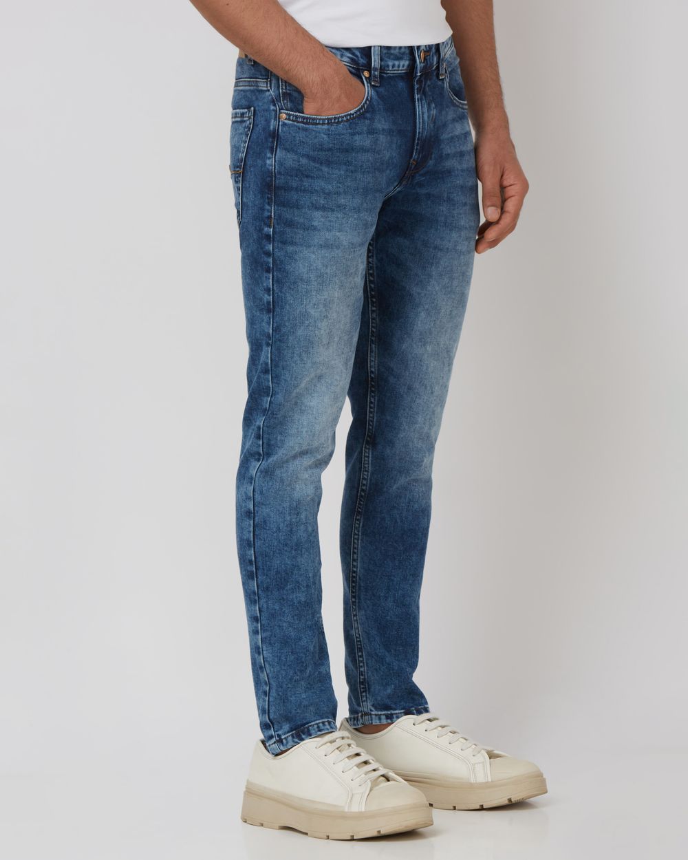 Mid Blue Ankle Length Originals Stretch Jeans
