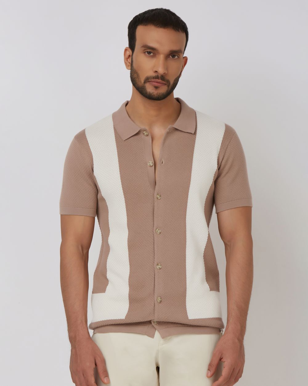 Pink Flatknit Slim Fit Polo T-Shirt
