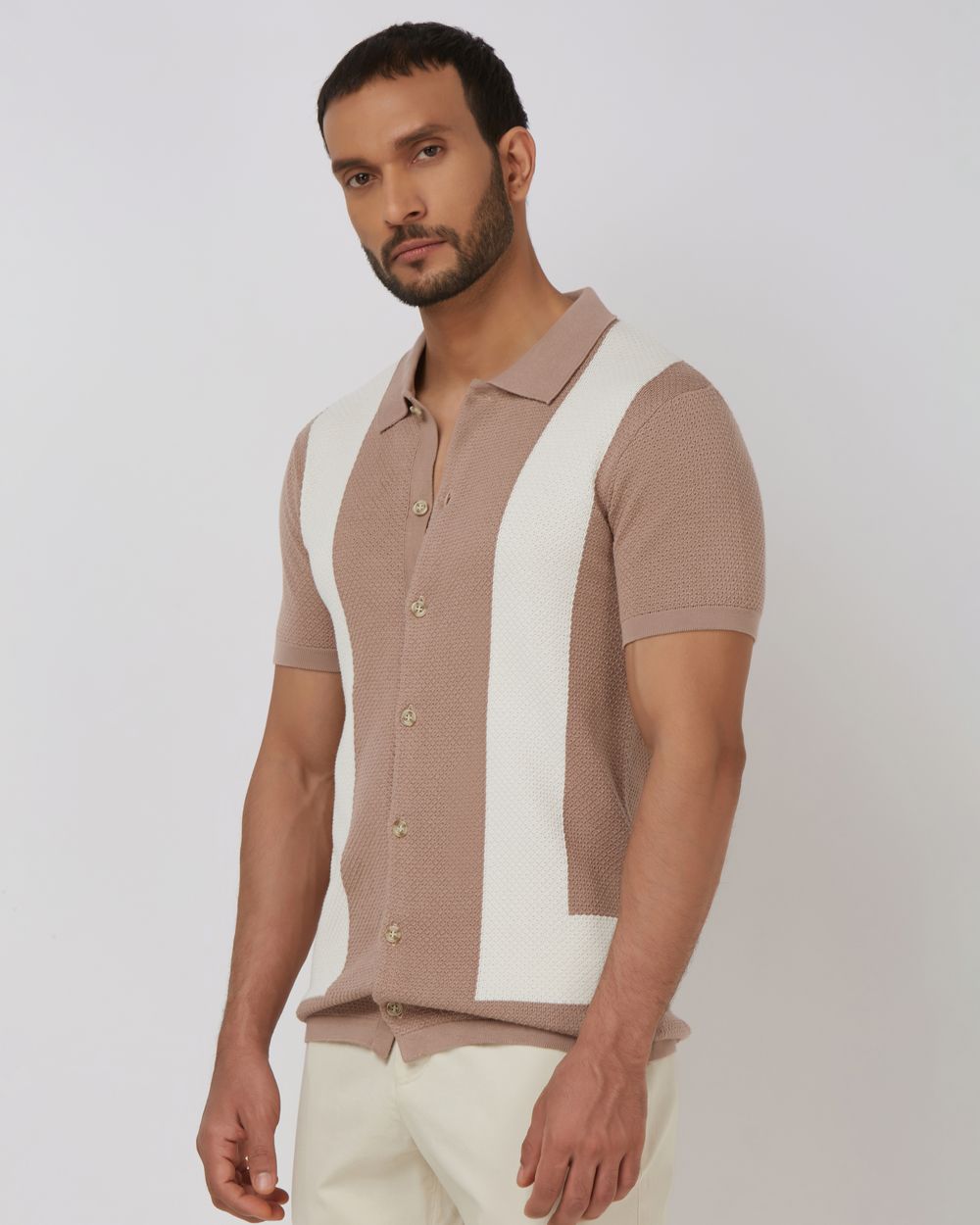 Pink Flatknit Slim Fit Polo T-Shirt