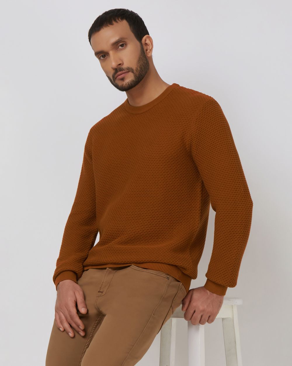 Textured Slim Fit Sweater