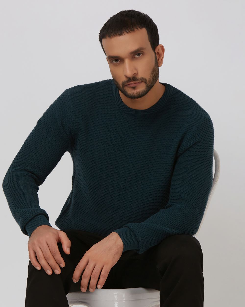 Textured Slim Fit Sweater